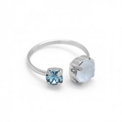Celina powder blue open ring in silver