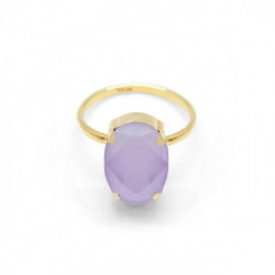Iconic oval lilac ring in gold plating