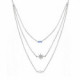 Collar triple estrella perla light sapphire de Rebekka de plata image