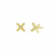 Pendientes botón cruz blanco bañados en oro image
