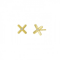 Pendientes cruz crystal de Areca en oro