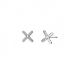 Areca cross crystal earrings in silver