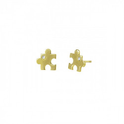 Areca puzzle crystal earrings in gold plating