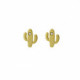 Pendientes botón cactus blanco bañados en oro