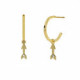 Areca arrow crystal hoop earrings in gold plating