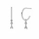 Areca arrow crystal hoop earrings in silver image