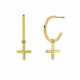 Areca cross crystal hoop earrings in gold plating image
