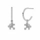 Areca puzzle crystal hoop earrings in silver image