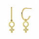 Areca venus crystal hoop earrings in gold plating