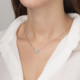 Areca puzzle crystal necklace in silver cover
