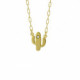 Areca cactus crystal necklace in gold plating
