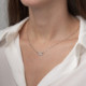 Areca cloud crystal necklace in silver cover