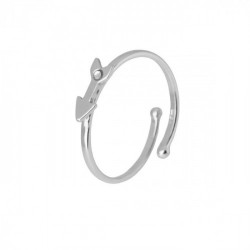 Areca arrow crystal ring in silver