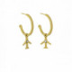 Dakota airplane crystal earrings in gold plating