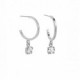 Dakota crystal hoop earrings in silver