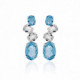Aura oval aquamarine earrings in silver