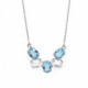 Aura semicircle aquamarine necklace in silver