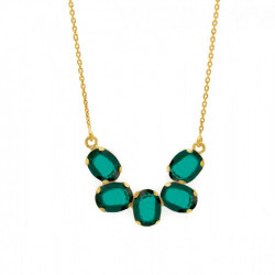 Aura semicircle emerald necklace in gold plating