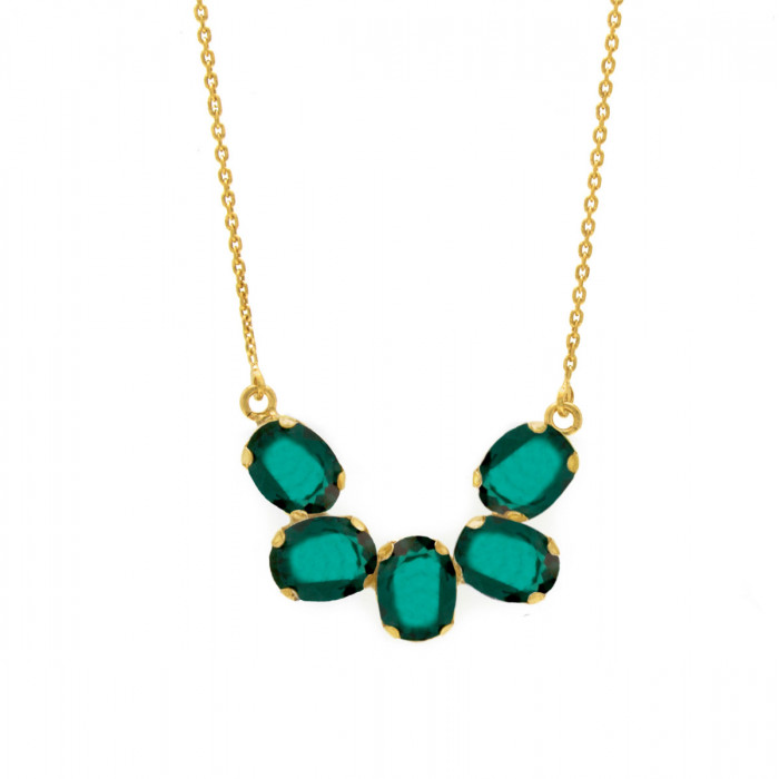Collar semicírculo emerald de Aura Celine en oro