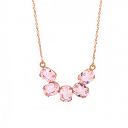 Aura semicircle light rose necklace in rose gold plating in gold plating