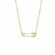 Apostrophe safety pin crystal necklace in gold plating image