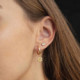 Celina round crystal earring in gold plating cover