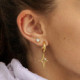 Celina round chrysolite earring in gold plating cover