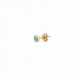 Pendiente suelto círculo azul bañado en oro image