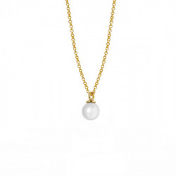 Je t´aime pearl crystal necklace in gold plating