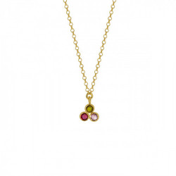 Juliette triangle multicolour necklace in gold plating