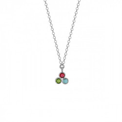 Juliette triangle multicolour necklace in silver