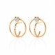 Abha round crystal earrings in rose gold plating
