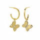 Cocolada butterfly crystal hoop earrings in gold plating image