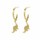 Cocolada dinosaur crystal hoop earrings in gold plating image