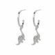 Cocolada dinosaur crystal hoop earrings in silver image