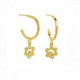 Cocolada dog print crystal hoop earrings in gold plating image