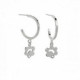Cocolada dog print crystal hoop earrings in silver image