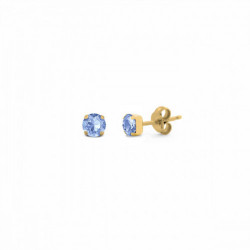 Celina round light sapphire earrings in gold plating