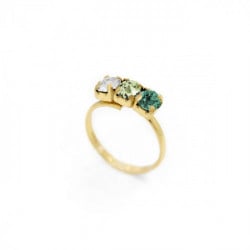 Celina triple emerald ring in gold plating