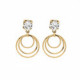 Gold Earrings Minimal three crystals