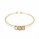 Aura circles ivory cream cane bracelet in gold plating image