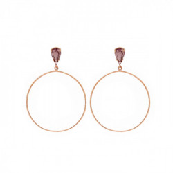 Hoop XL tears round light amethyst earrings in rose gold plating in gold plating