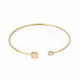 Jasmine circles ivory cream cane bracelet in gold plating image