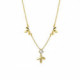 Camellia leafs crystal necklace in gold plating image