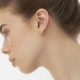 Amber curved hoop earrings in silver cover