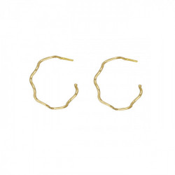 Amber curved hoop earrings in gold plating