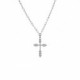 Alma cross crystal necklace in silver image