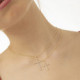 Alma cross crystal necklace in gold plating cover