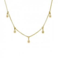 Lily drops crystal necklace in gold plating