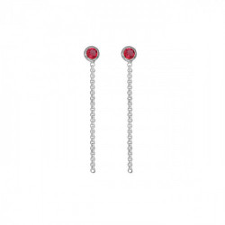 Lis rose chain earrings in silver